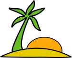 palm tree and sun palm tree and sun